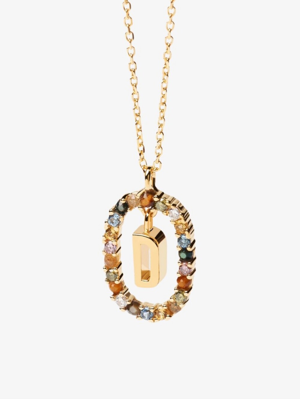 PDPAOLA Letter D Necklace sterling silver S925